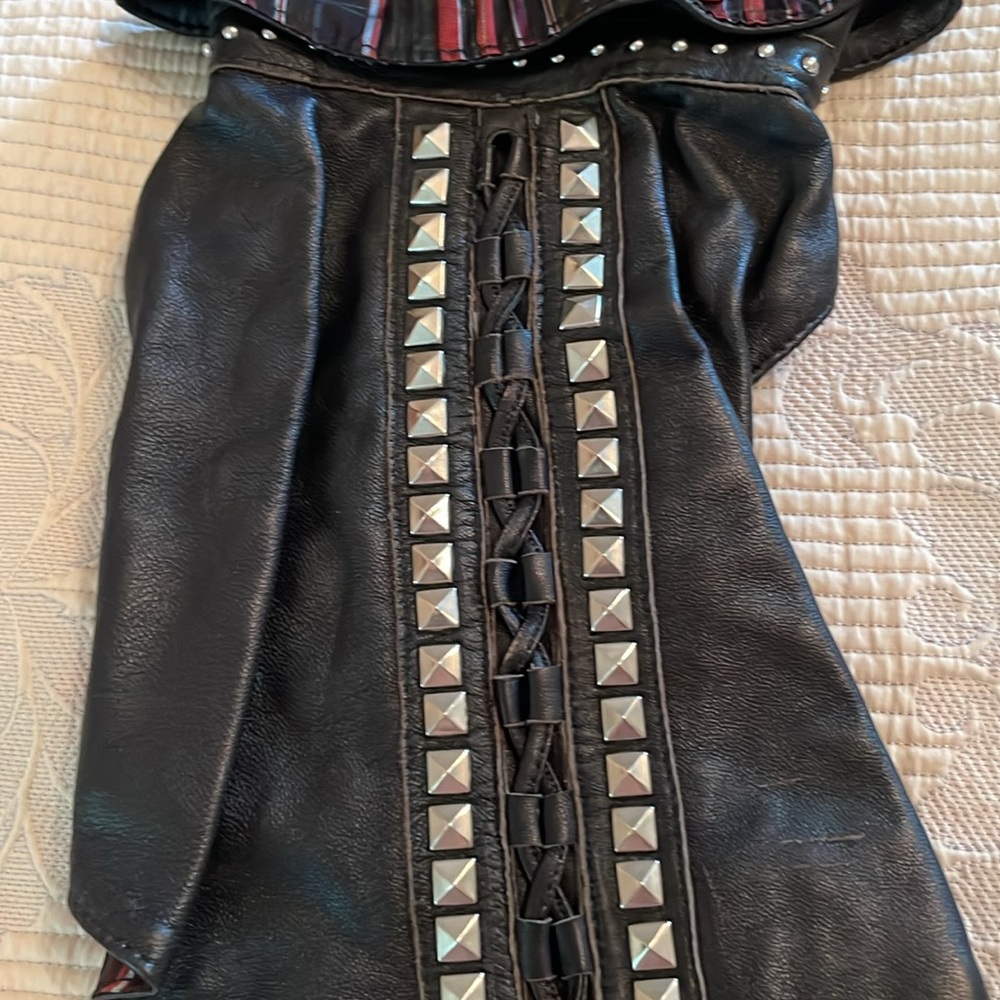 Friend of Baby Doll Pliner small dog coat  genuine leather NEW made in Italy